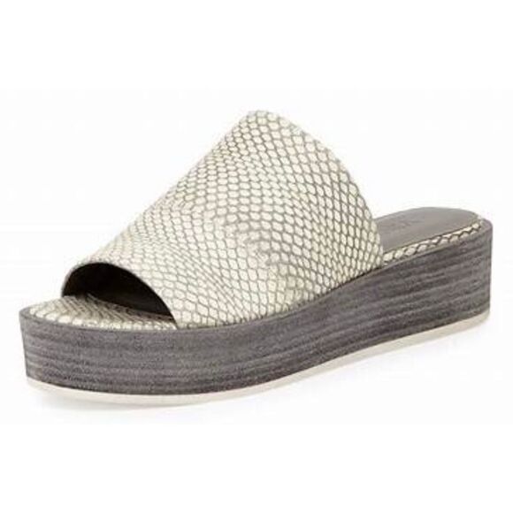 Vince Saskia Platform Wedge Snakeskin Slip On Women’s Sandals Size 9